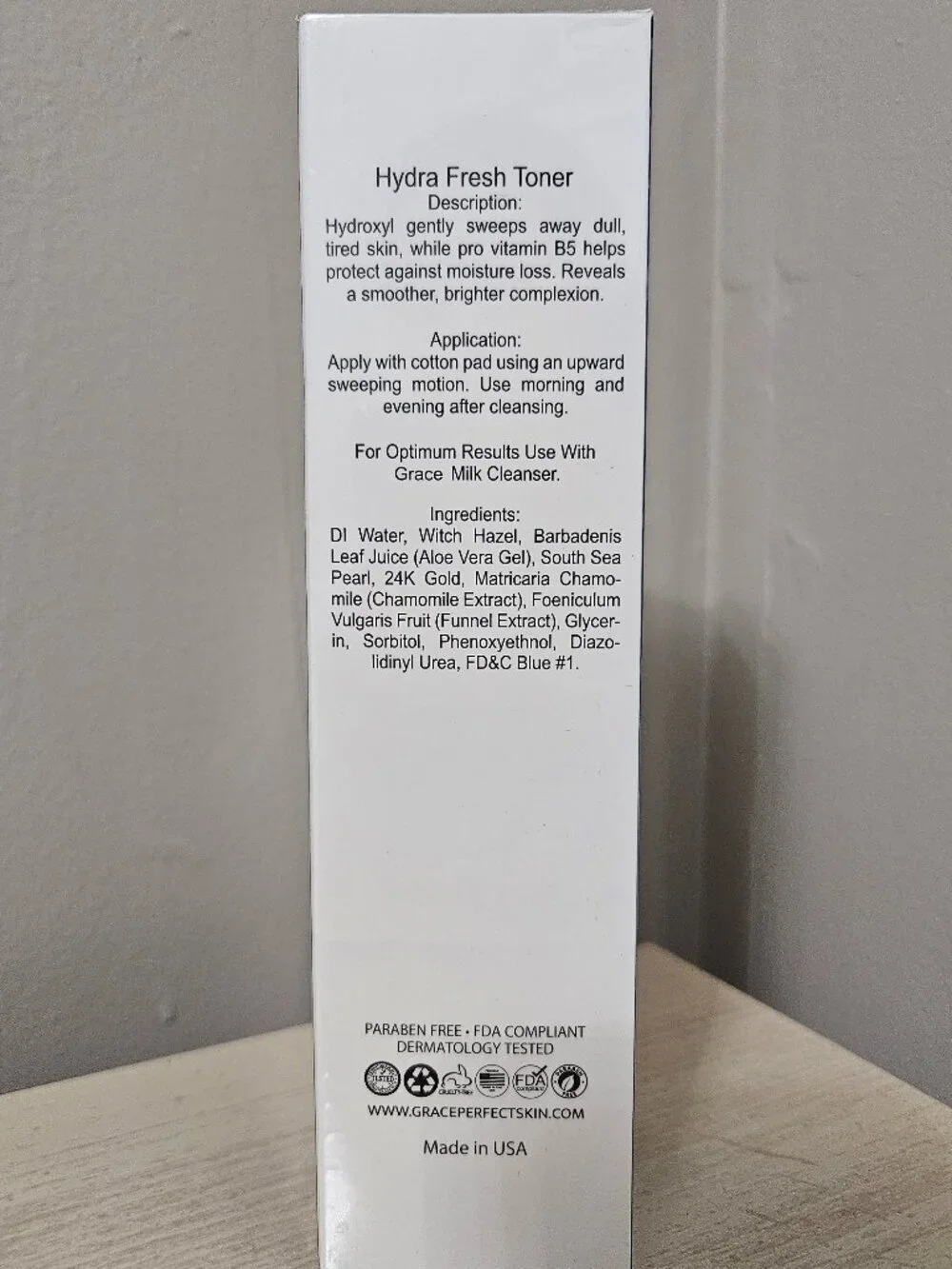 GRACE PERFECT SKIN HYDRA FRESH TONER - 4.0 fl oz / 120 ml - BRAND NEW - SEALED